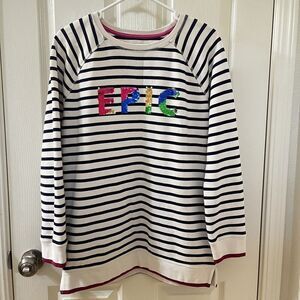 Mini Boden Striped Flip Sequin EPIC Sweatshirt Tunic Top Girls Size 15-16 years